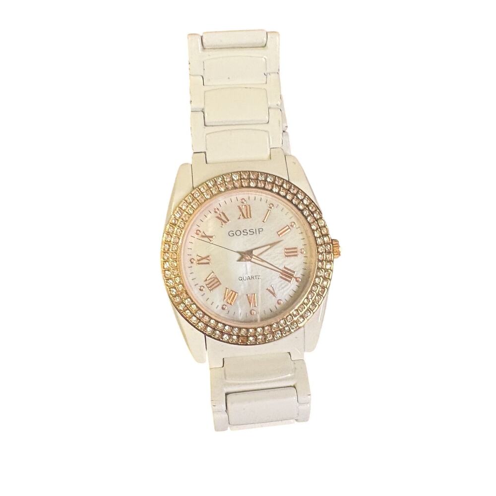 Women's 38mm Metal Gossip Watch, Rose Gold Tone Bezel, Crystal Accents